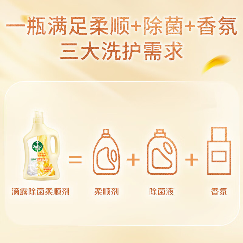 滴露(Dettol)衣物柔顺剂持久留香金盏花2.5L*2柔软剂消毒液衣物除菌液宝宝衣物高清大图