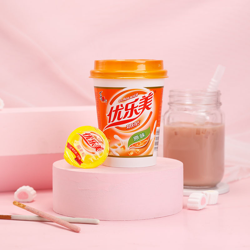 优乐美奶茶杯装原味椰果粒80g30盒整箱