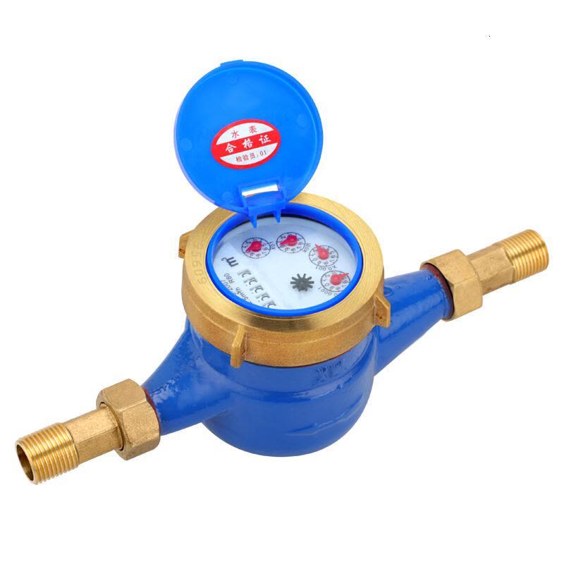 家用出租房旋翼湿式自来水表4分6分1寸丝扣水表机械偷水 DN40/1.5寸铁罩铁接头(冷水)图片