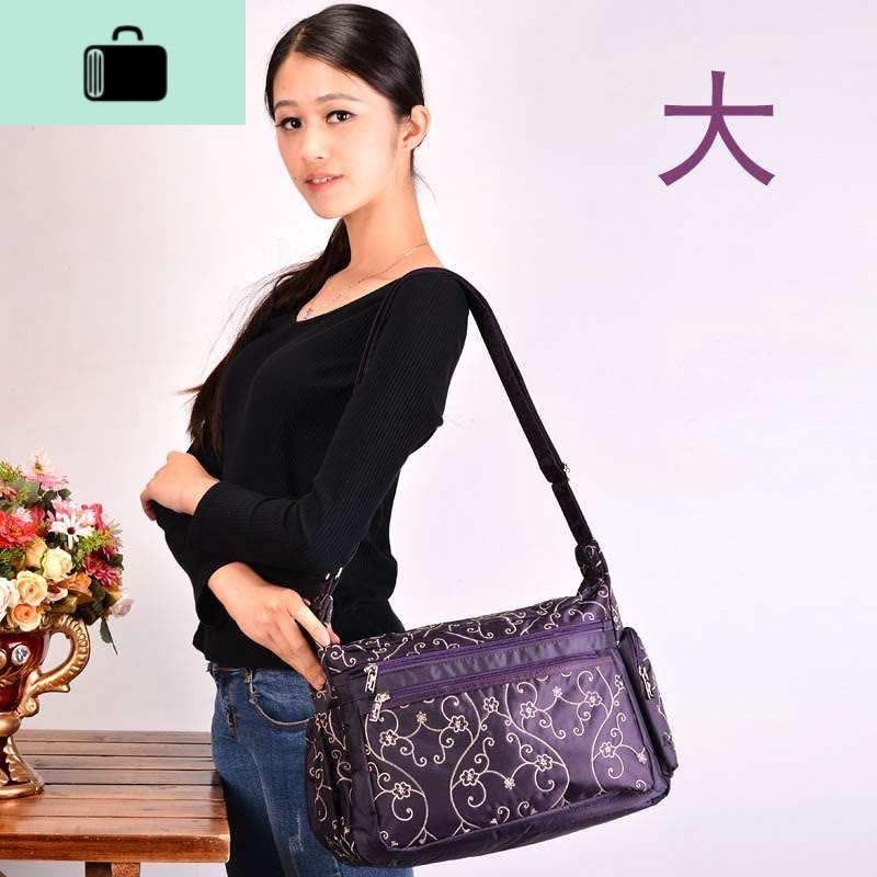 尼龙防水大容量出行斜挎旅行单肩中老年女士多层女包妈妈帆布NEW LAKE女斜挎包图片