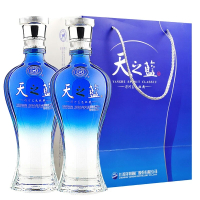 洋河（YangHe）蓝色经典52度天之蓝浓香绵柔型白酒单瓶375ml盒装