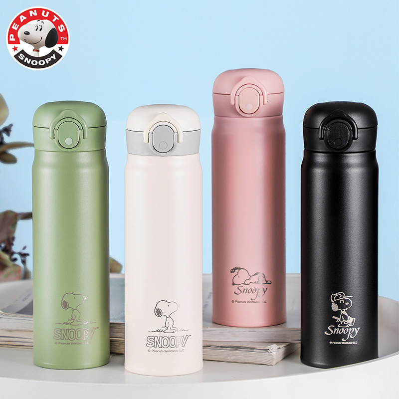 史努比(SNOOPY)弹盖保温杯316不锈钢水杯高颜值500ml大容量保温茶杯8006款高清大图