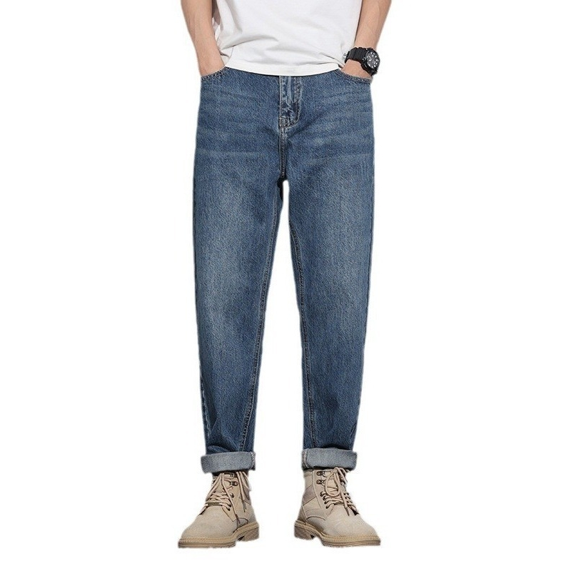 加绒牛仔裤男 加厚保暖柔软舒适锥形裤 秋冬款潮牌百搭哈伦裤男士