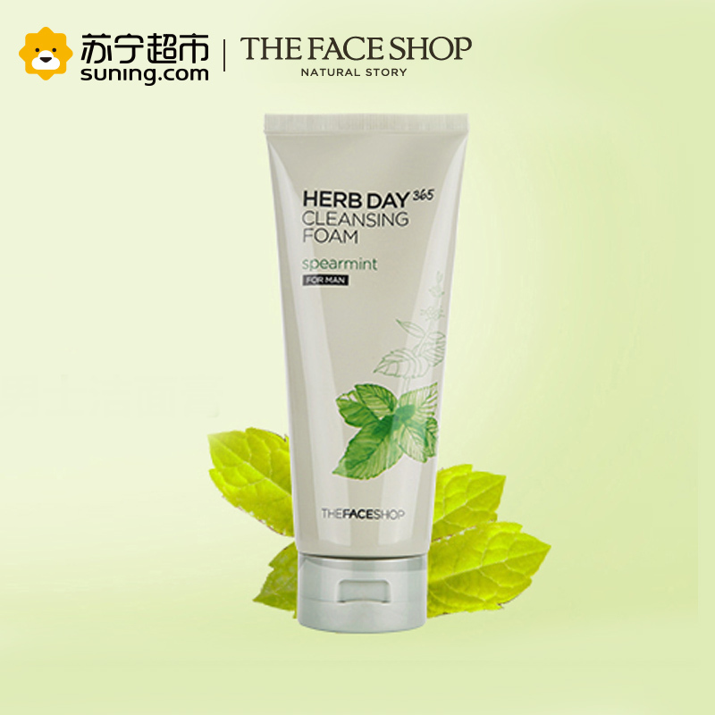 THE FACE SHOP 菲诗小铺 每日草本薄荷男士泡沫洁面膏170g
