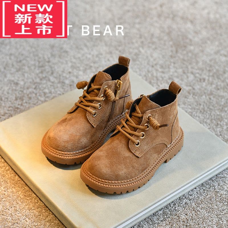 可莉允秋冬宝宝马丁靴加绒男童棉鞋大黄靴儿童鞋子女童靴子小童短靴图片