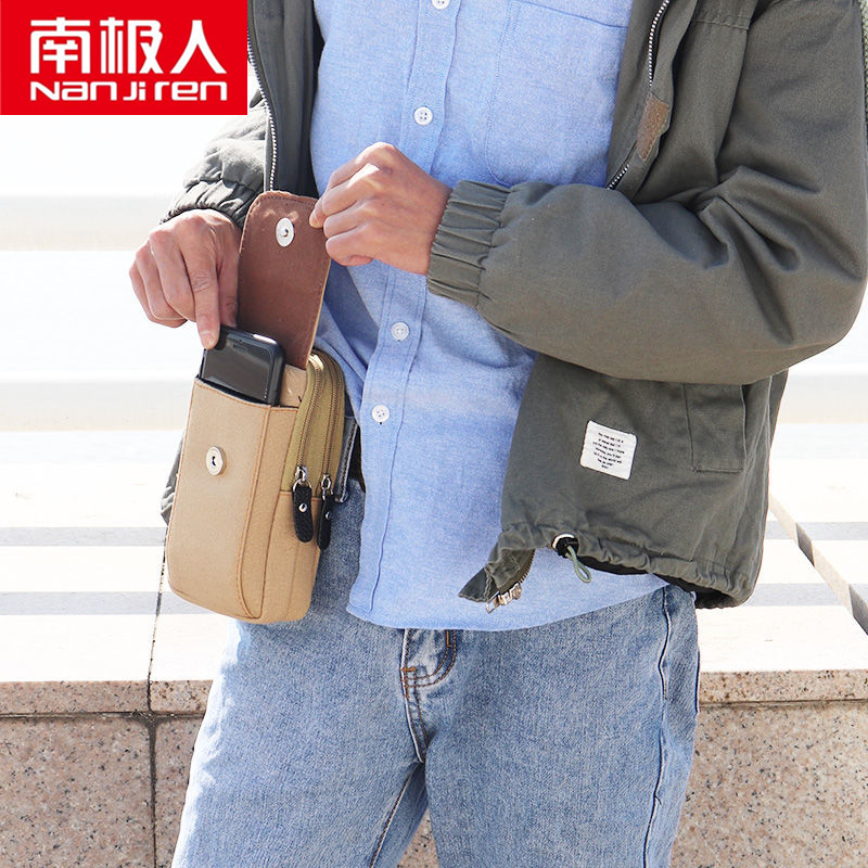 帆布手机包男士穿腰带腰包多功能新款手机袋工地干活零钱包高清大图