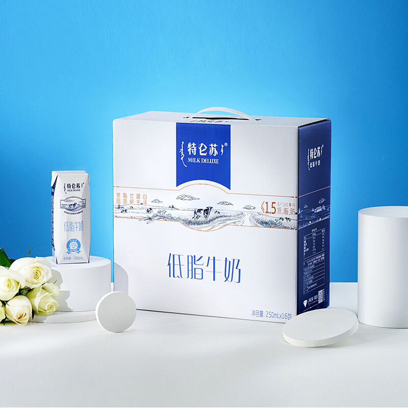蒙牛特仑苏低脂牛奶 250ml*16盒高清大图