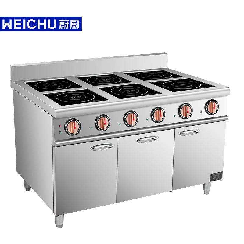 蔚厨WEI-B300-6/1200*800*800+150电磁六眼煲仔炉304材质面板厚1.2mm壳 体1.0mm