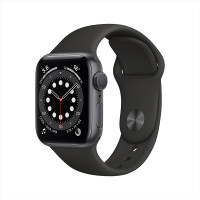 苹果Apple Watch Series 6 44毫米 (GPS+蜂窝版 深空灰色铝金属表壳 黑色运动型表带)苹果手表智能手表运动手表apple watch6