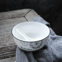 苏氏陶瓷( SUSHI CERAMICS)面碗 蒲公英简约家用陶瓷汤碗6英寸2个只装中餐具套装