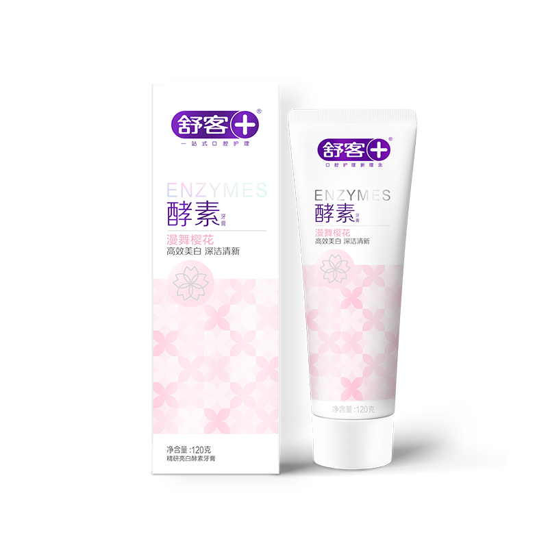 舒客(Saky) 专研美白酵素牙膏120g 漫舞樱花高清大图