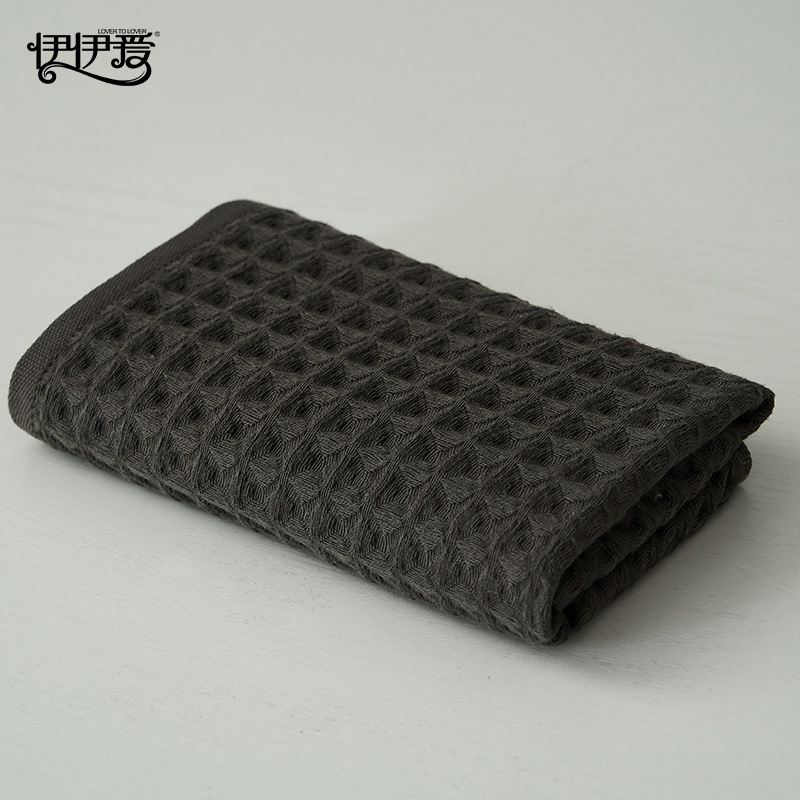伊伊爱 YBH25236 蜂巢格毛巾 灰绿高清大图