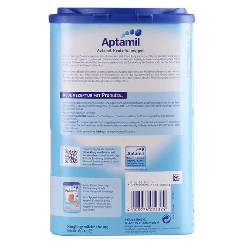 Aptamil 德国爱他美 婴幼儿配方奶粉 易乐罐 1段(0-6月)800g/罐 爱尔兰原装进口