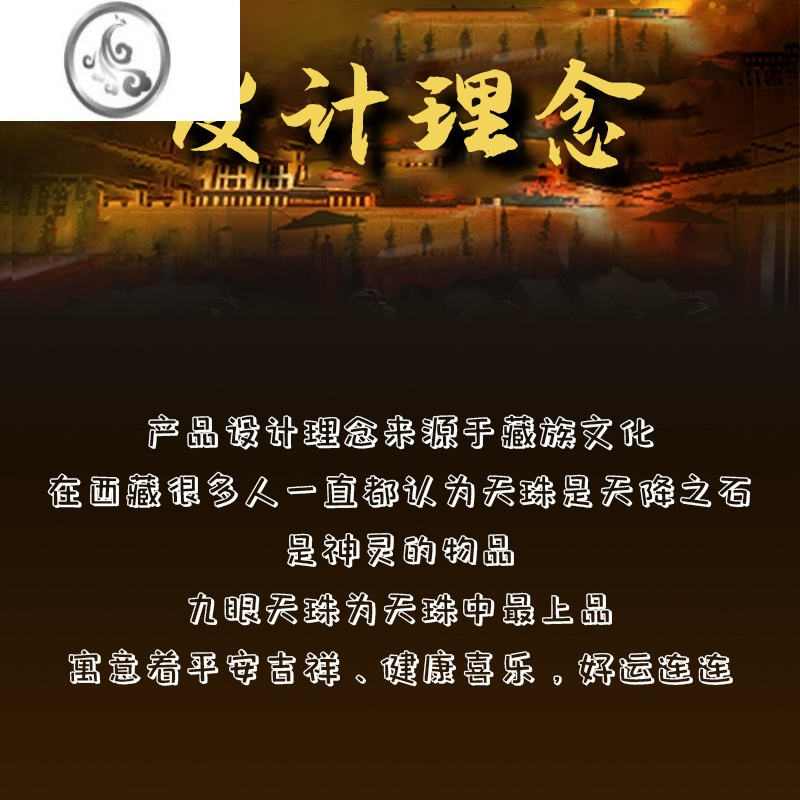 JiMis999银银九眼天珠项链男款潮牌复古配饰小众设计感藏式吊坠女