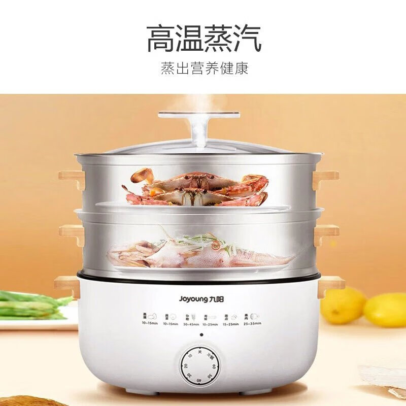 九阳(Joyoung)电蒸锅DZ50F-GZ173多功能不粘热火炒锅304不锈钢蒸笼 DZ50F-GZ172 8.5L