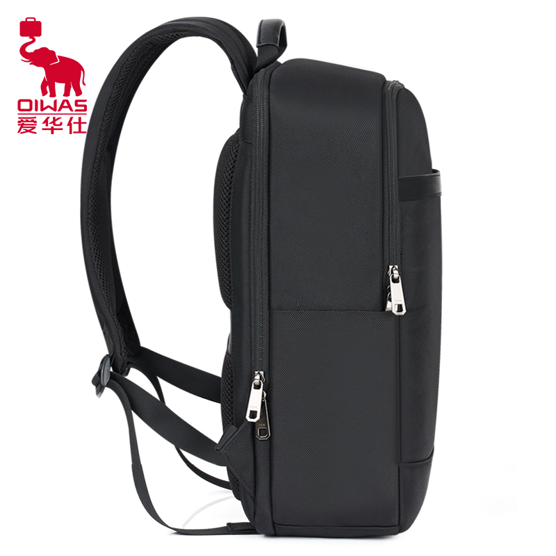 爱华仕(OIWAS)移动办公系列双肩包电脑包14英寸商务男背包女书包旅行通勤 OCB4489GA 黑色高清大图