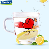 三光云彩(GLASSLOCK)韩国进口玻璃水杯375*2礼盒套装爱心对杯情侣杯子红心茶水杯PG944