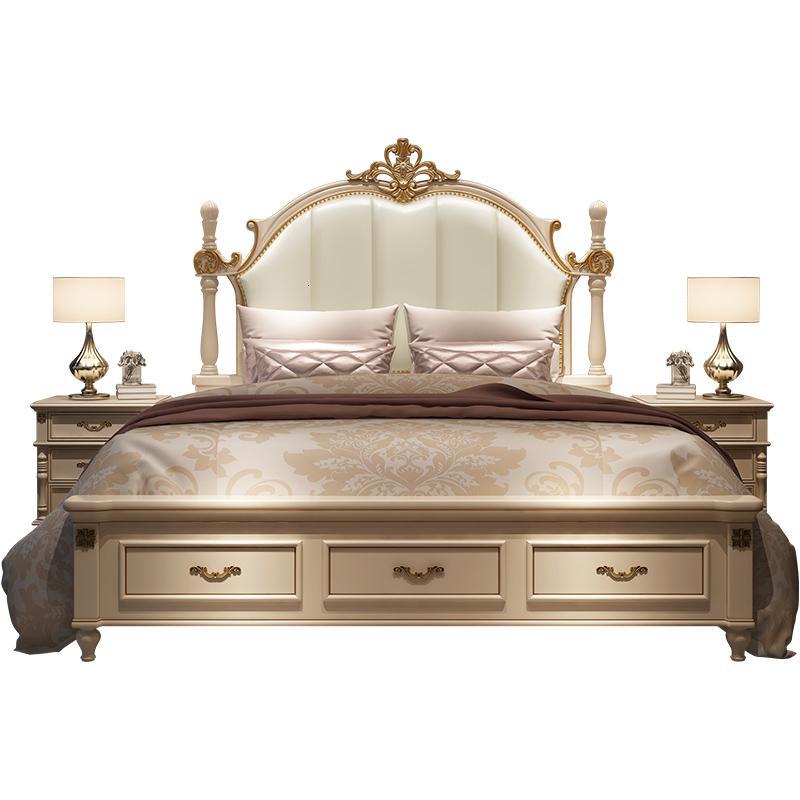 美式床闪电客双人床实木床18米现代简约主卧欧式床公主床15米床轻奢床