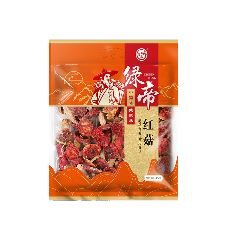 绿帝(GREEN KING)山珍干货 红菇 245g高清大图