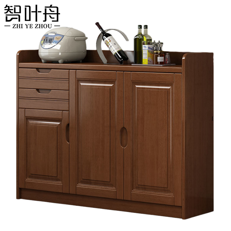 智叶舟实木茶水柜120*40*90cm台高清大图