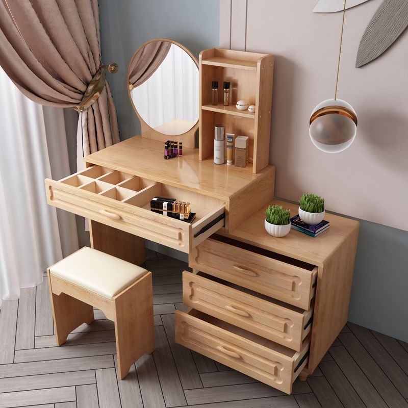 梳妆台卧室小户型迷你闪电客化妆桌收纳柜一体现代简约化妆柜实木化妆