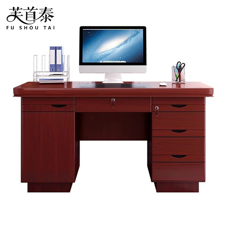 芙首泰木质办公桌1.6米张高清大图