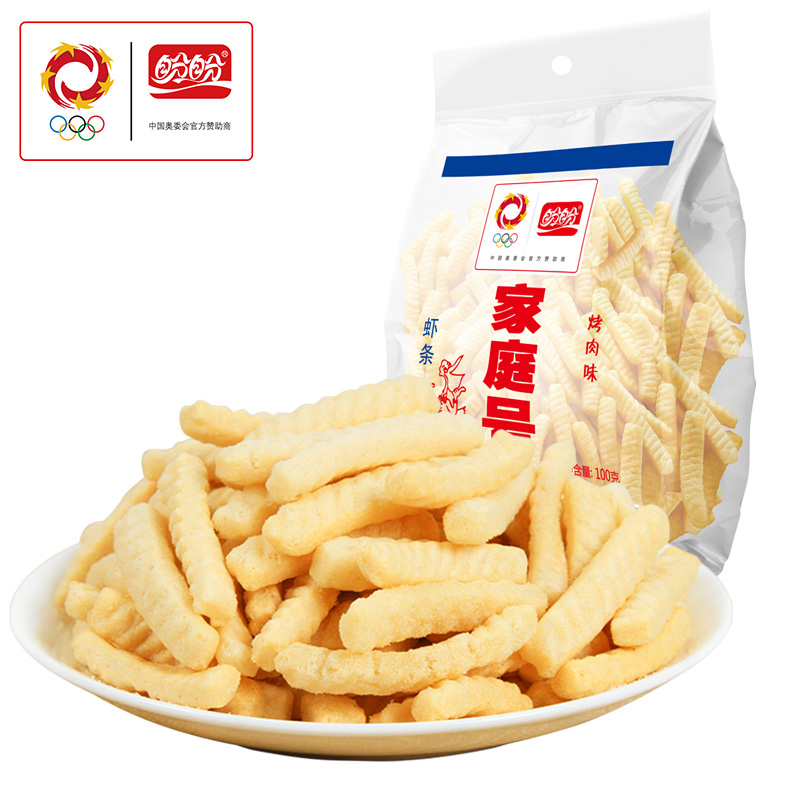 盼盼家庭号虾条(烤肉味)100g*1袋 休闲零食膨化网红零食怀旧虾条下午茶解馋小吃高清大图