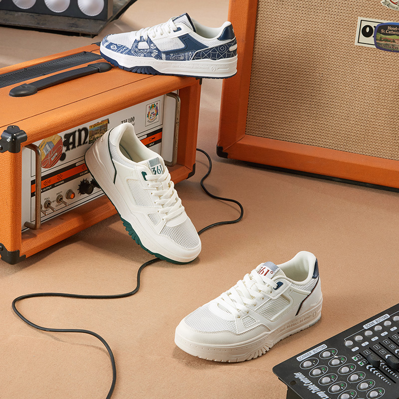 361°男鞋透气运动鞋新款网面鞋子休闲鞋小白鞋百搭板鞋男高清大图