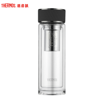 膳魔师(THERMOS)耐热玻璃杯男女双层泡茶水杯子TCGA-400