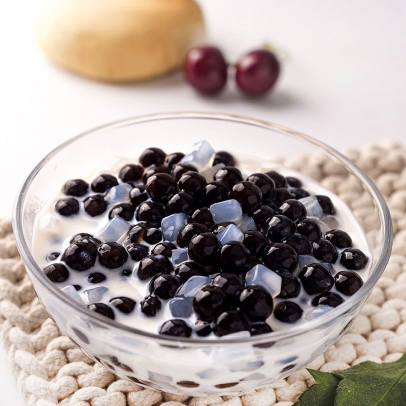 珍珠粉圆奶茶珍珠豆黑珍珠奶茶专用原料500g900g真空装无明胶黑珍珠要