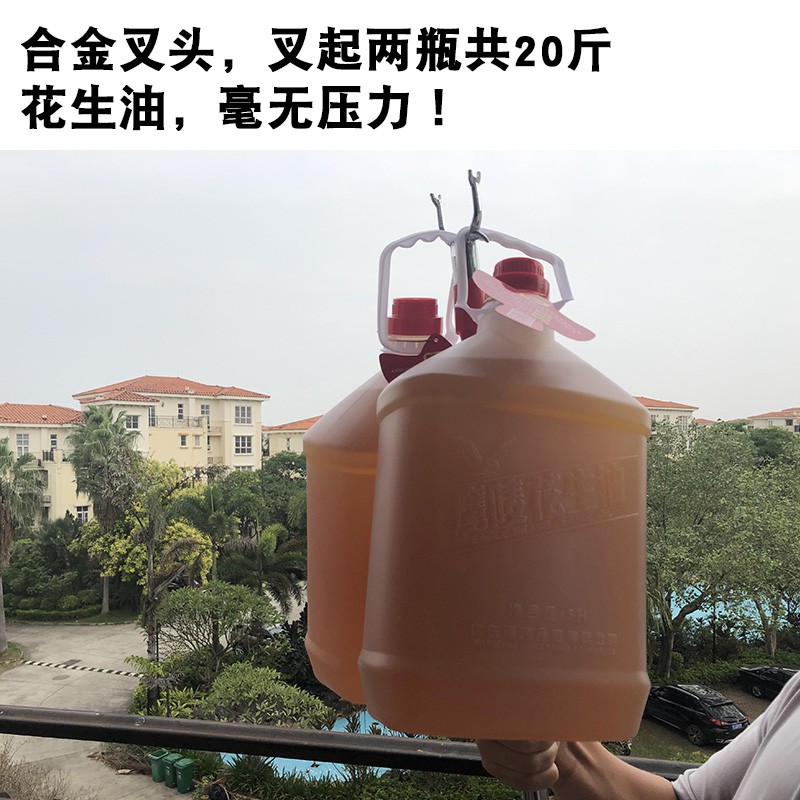 不锈钢撑衣杆伸缩衣叉晾衣晒衣挂衣服单杆收衣架叉头一根家用丫叉 三维工匠 加粗22管伸缩衣叉1.6米304送衣架晾衣杆高清大图