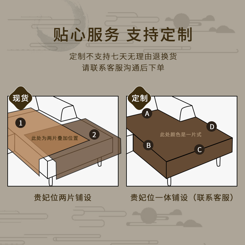 添福运 新中式四季沙发垫套装沙发套罩巾套装坐垫子巾春夏季坐垫子防滑红木沙发垫子新中式雪尼尔沙发垫123组合沙发贵妃可定制高清大图