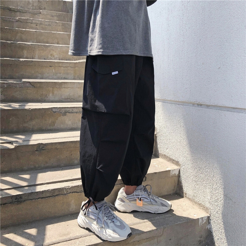 梵克公牛工装裤男宽松网红小脚裤港风ins束脚休闲裤子