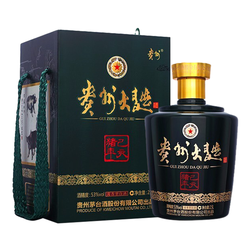 茅台股份贵州大曲猪年纪念酒53度2500ml酱香型白酒2.5L
