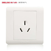 [官方旗舰店]德力西DELIXI 86型820系列金属墙壁电源开关三插16A空调电热水器插座三孔插 电源插座