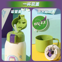 抖音网红3D浮雕米奇款杯具熊BEDDYBEAR儿童保温杯带吸管儿童水杯316不锈钢宝宝儿童保温壶600m