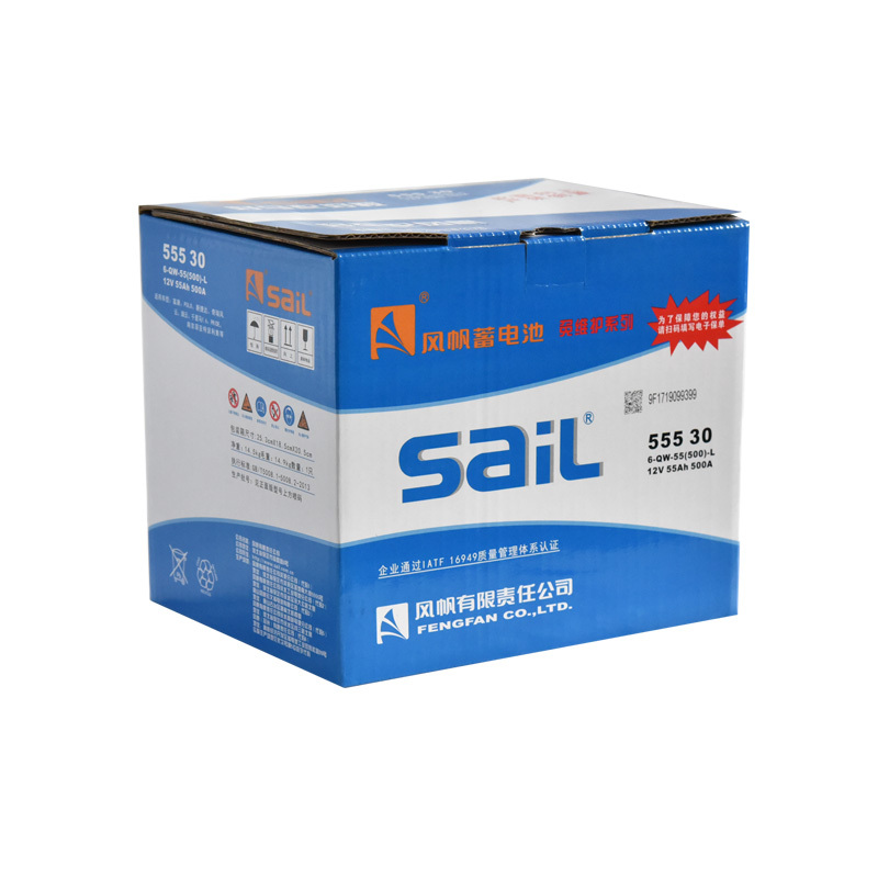 风帆(sail) 蓄电池 55530自由舰/迈腾/世嘉/凯旋06款/高尔夫 汽车电瓶折旧价配送安装