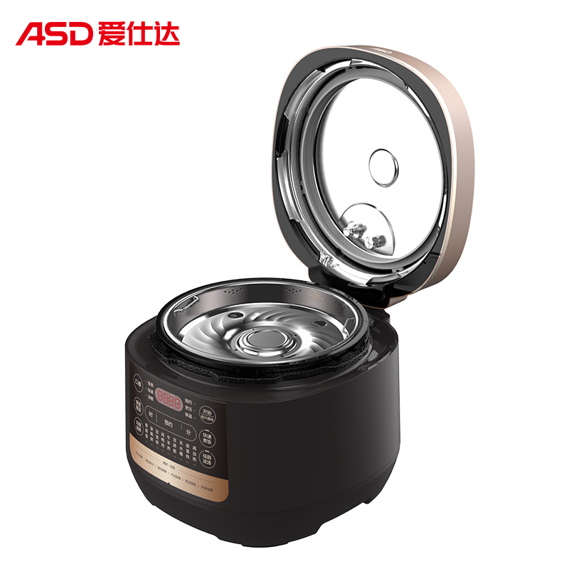 爱仕达(ASD)5L 电压力锅 双胆 一键排气 不锈钢笼屉 AP-F50E186高清大图