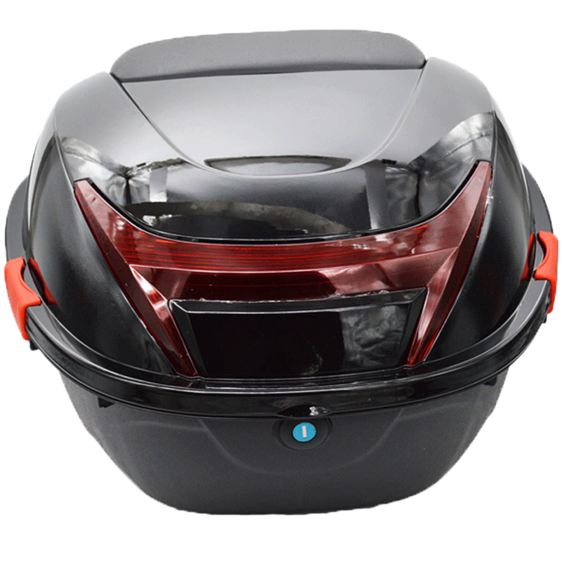 摩托车尾箱电动车尾箱摩托车后备箱电瓶车工具箱黑色大空间储物箱加厚