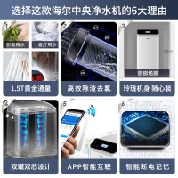 海尔(Haier)中央净水机家用HWP15-JR(WH)U1 玲珑机身 双罐双芯设计 WIFI智控 断电记忆 厨下安装