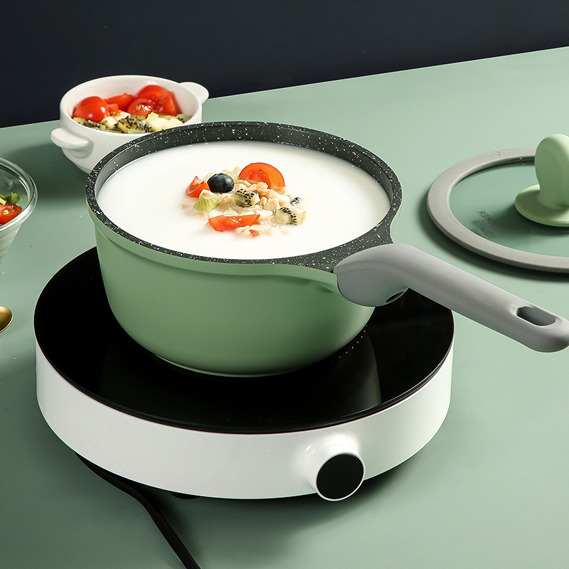 炊大皇(COOKER KING)竹青石锅具套装炒锅奶锅家用不粘锅炒菜锅辅食锅燃气灶明火电磁炉通用