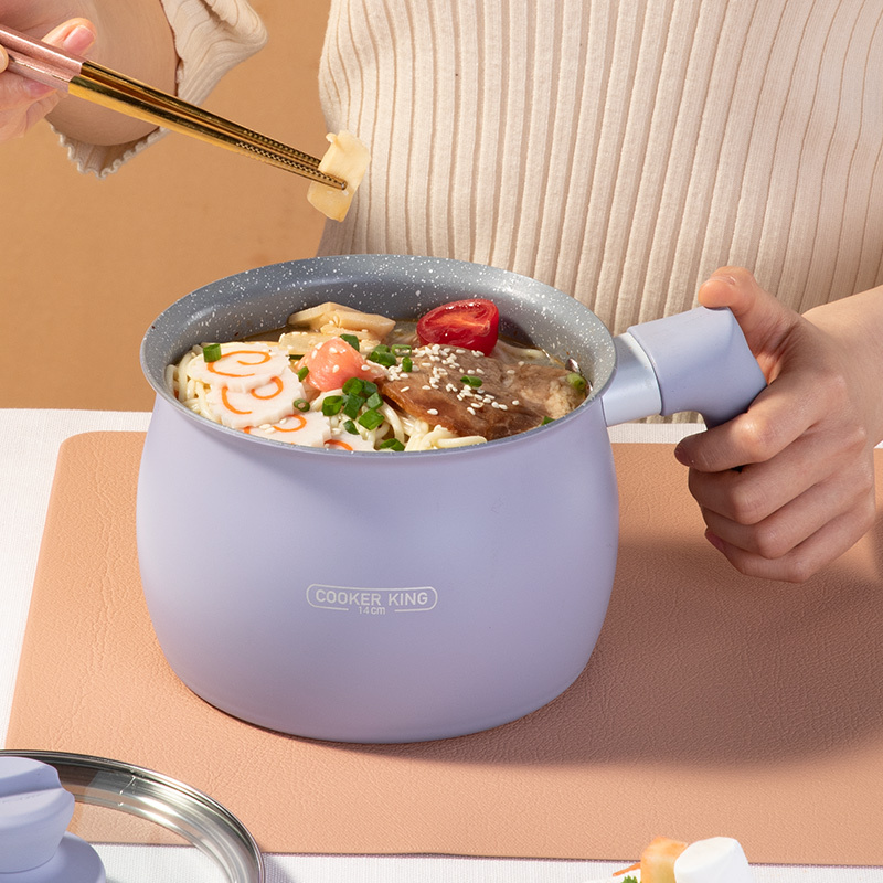 炊大皇(COOKER KING)辅食奶锅14cm 婴儿宝宝不粘蒸煮面锅 复合锅底明火磁炉通用NG14HF2
