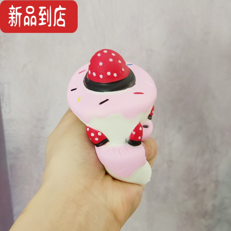 真智力Squishy慢回弹捏捏乐软蛋糕模型草莓甜品台摆设食物玩具 蝴蝶结双层小蛋糕约8.2cm仿真食物