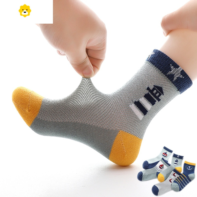 喻娄男童袜子夏季薄款网眼春秋超薄中大童宝宝1215岁儿童中筒袜