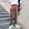 ins超火夏季休闲9九分直筒男士裤宽松韩版潮流阔腿港风运动长裤子