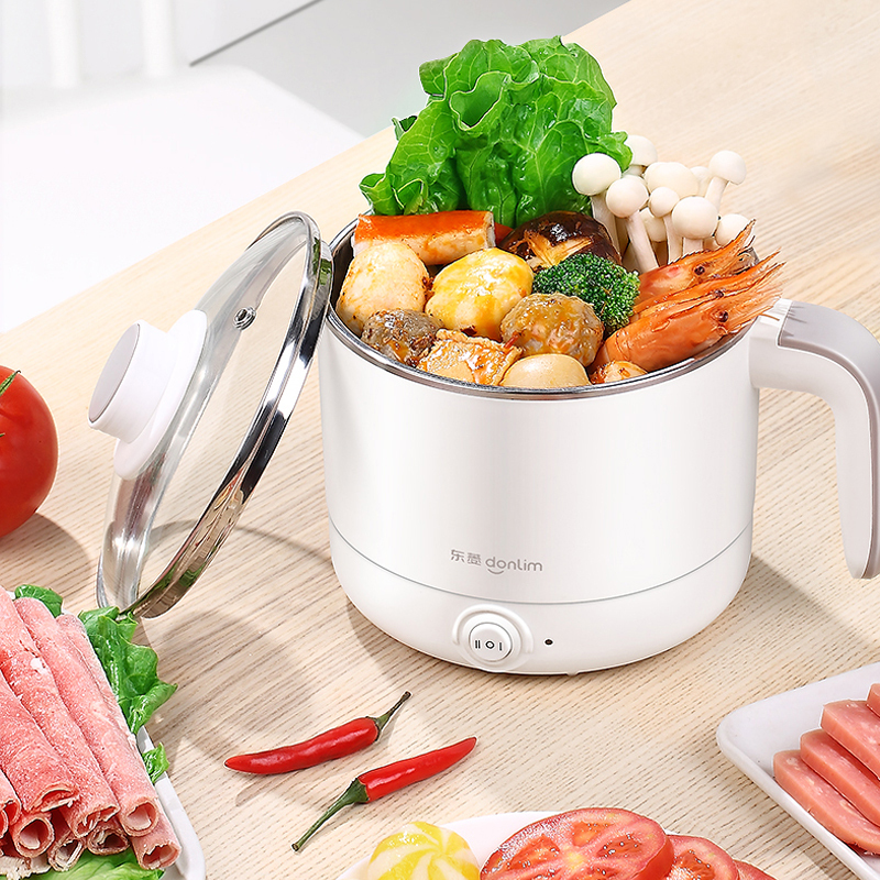 东菱(Donlim)电煮锅DL-ZG4033 白色多功能电热锅学生宿舍煮面锅办公家用迷你小电锅小型电火锅