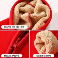 儿童外套男女中大童连帽冬季加厚保暖上衣棉针织开衫加绒卫衣 FKX