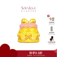 周大福 SOINLOVE宝藏女孩粉色蝴蝶结草莓蛋糕生日黄金摆件 VR1537 VR1537