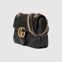 GUCCI古驰2018新款女士波浪纹绗缝皮革磁扣单肩包硬包女包 443496 DRW3T 1000