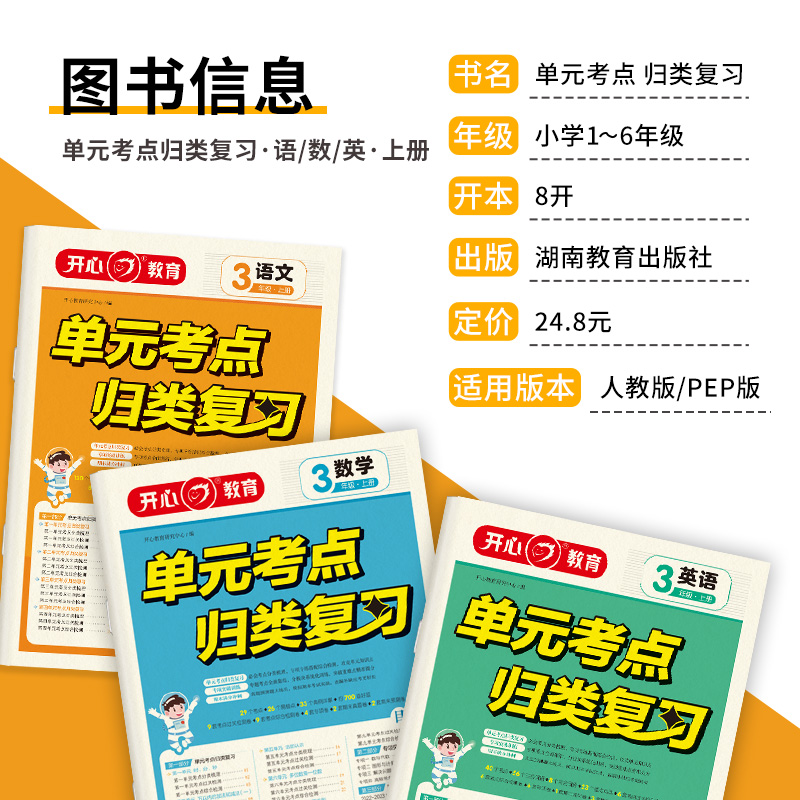 单元考点归类[语文+数学] 五年级上 [正版]小学单元考点归类复习一二三四五六年级上册人教版语文数学英语试卷测试卷全套重高清大图